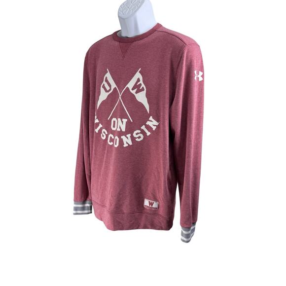 University Of Wisconsin Under Armour crewneck sweatshirt Loose Fit Men’s Small - Picture 1 of 9
